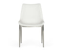 Modrest Frasier - Modern White Eco-Leather Dining Chair (Set of 2)