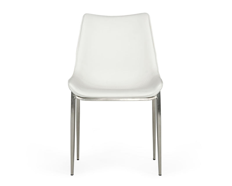 Modrest Frasier - Modern White Eco-Leather Dining Chair (Set of 2)