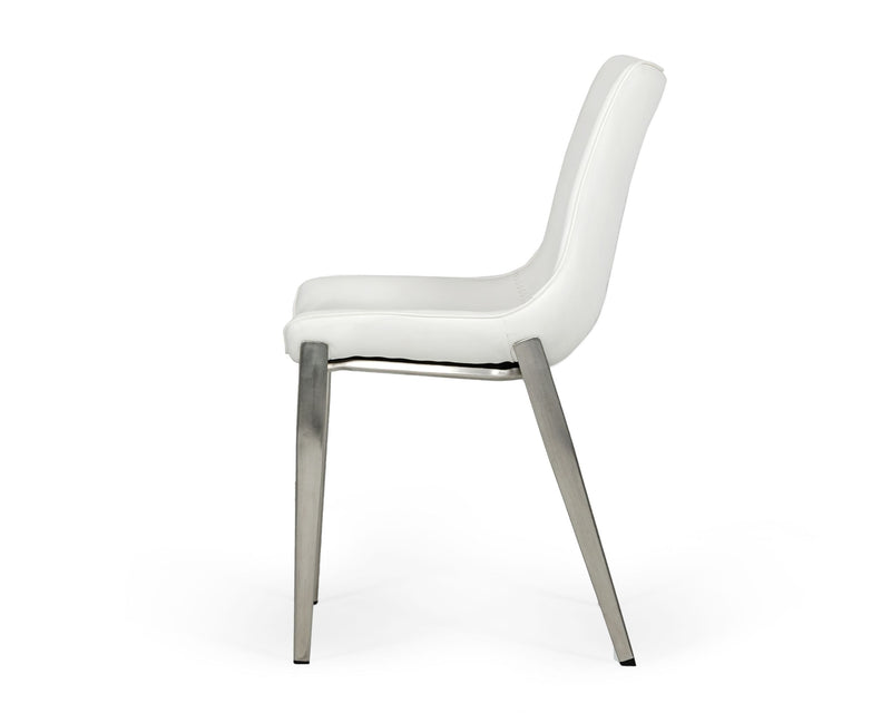 Modrest Frasier - Modern White Eco-Leather Dining Chair (Set of 2)