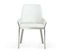 Modrest Ganon - Modern White & Brushed Stainless Steel Dining Chair