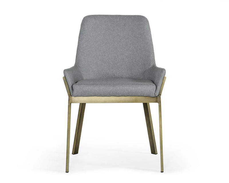 Modrest Ganon - Modern Grey & Antique Brass Dining Chair