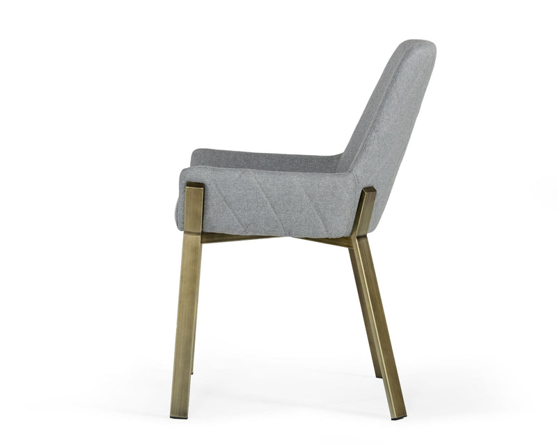 Modrest Ganon - Modern Grey & Antique Brass Dining Chair