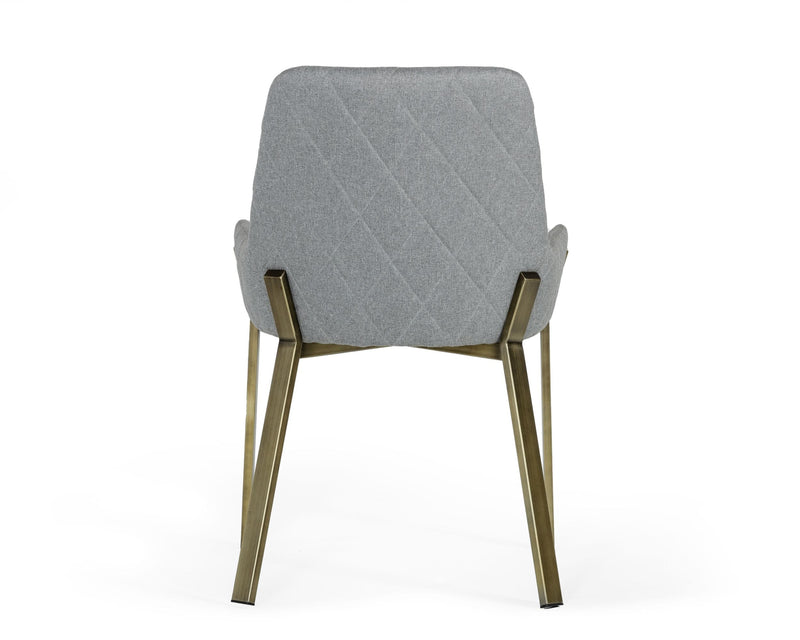 Modrest Ganon - Modern Grey & Antique Brass Dining Chair