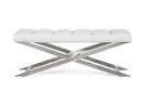 Modrest Xane - Contemporary White & Brushed Stainless Steel Bench