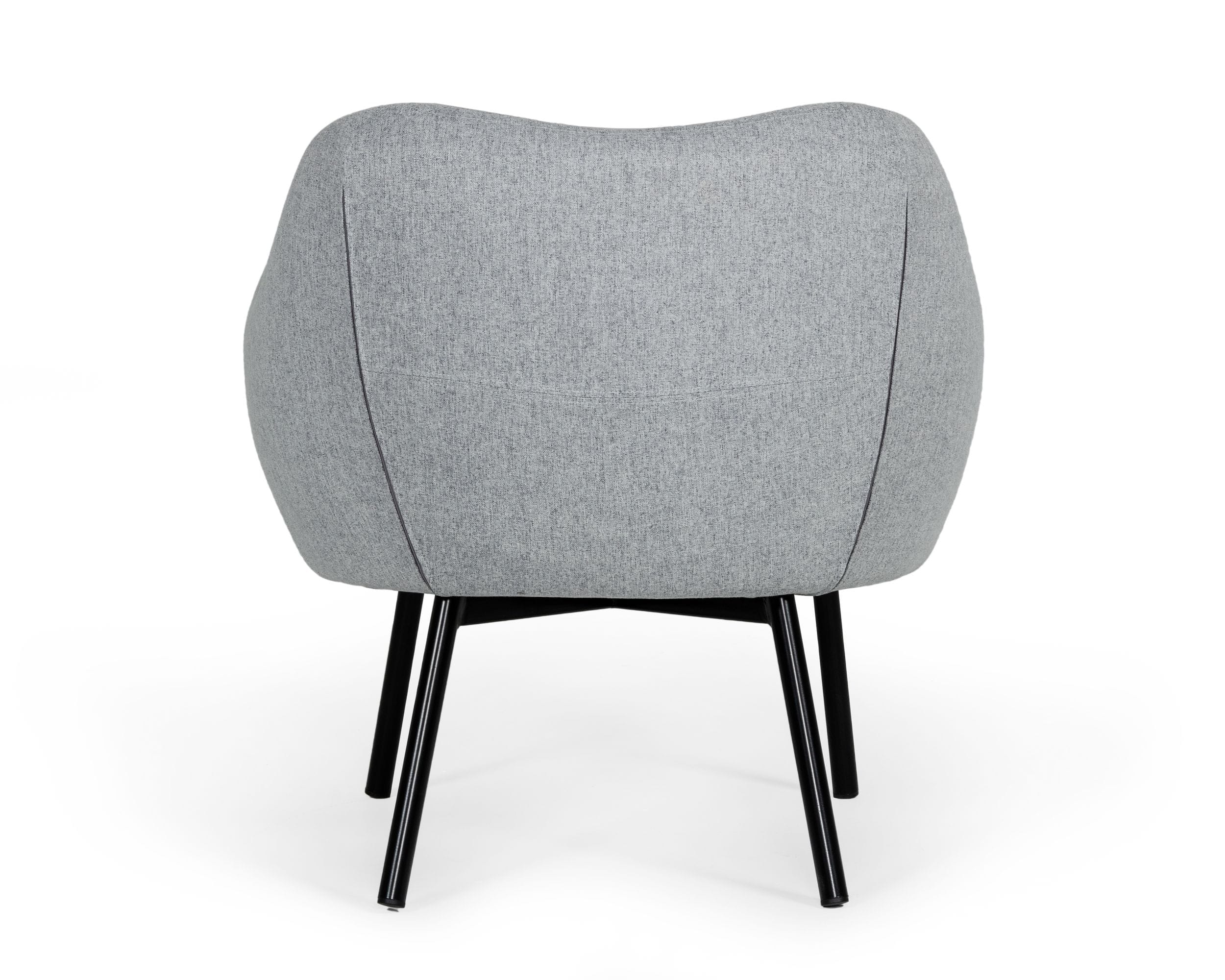 Modrest Peyton - Modern Grey Fabric Accent Chair