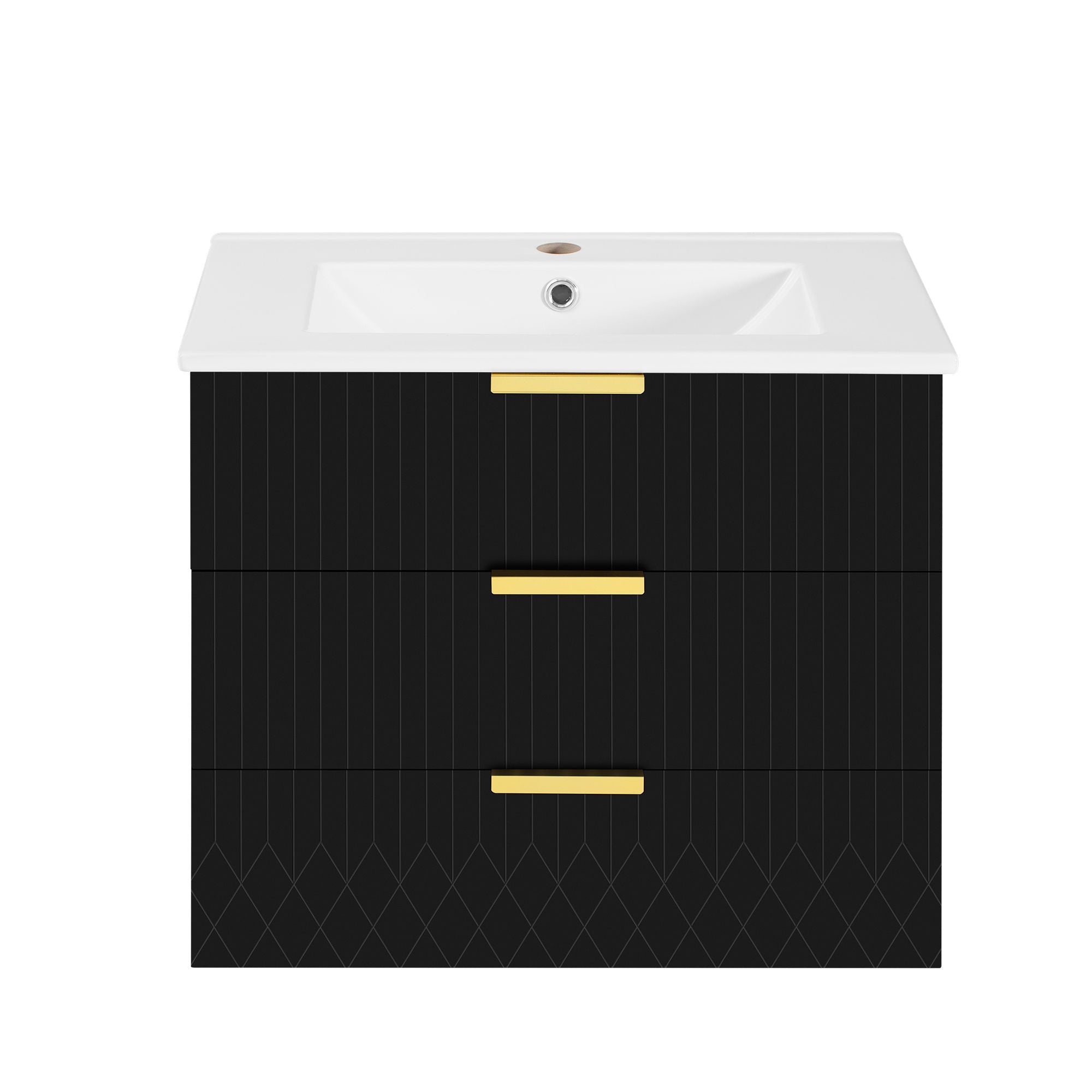 Wall Mounted Floating Cabinet With Side Cabinet Combo, Rectangular Ceramic Sink Vanity