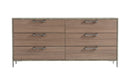 Nova Domus Boston - Modern Brown Oak & Brushed Stainless Steel Dresser
