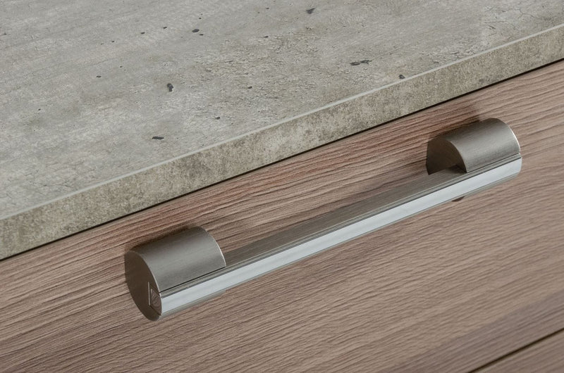 Nova Domus Boston - Modern Brown Oak & Brushed Stainless Steel Nightstand