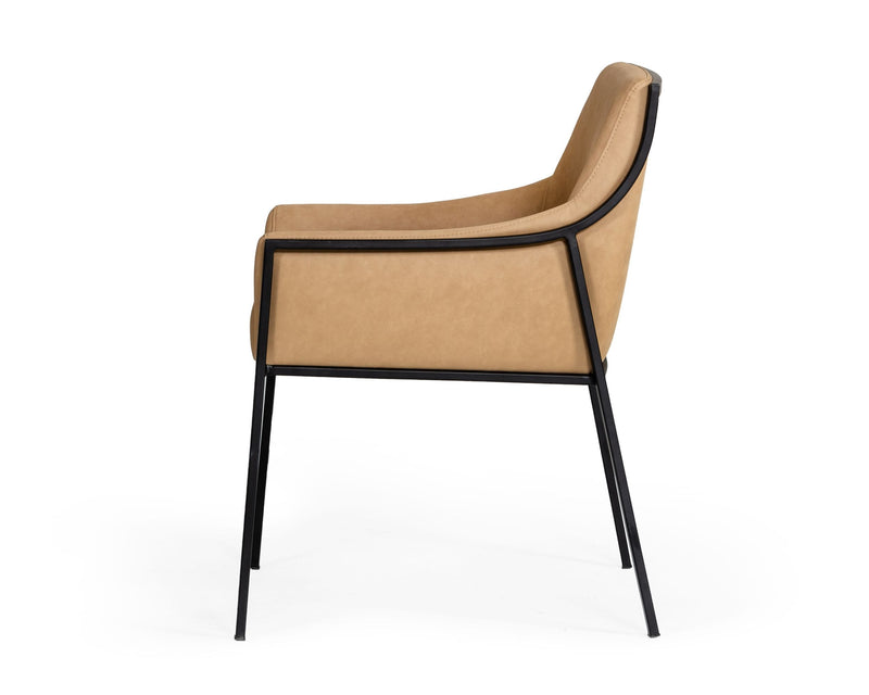 Modrest Raul - Modern Suede Tan Dining Chair