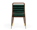 Modrest Biscay - Modern Dark Green & Walnut Steel Dining Chair