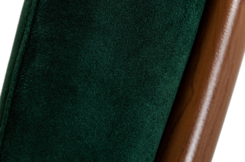 Modrest Biscay - Modern Dark Green & Walnut Steel Dining Chair