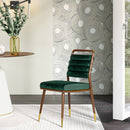 Modrest Biscay - Modern Dark Green & Walnut Steel Dining Chair