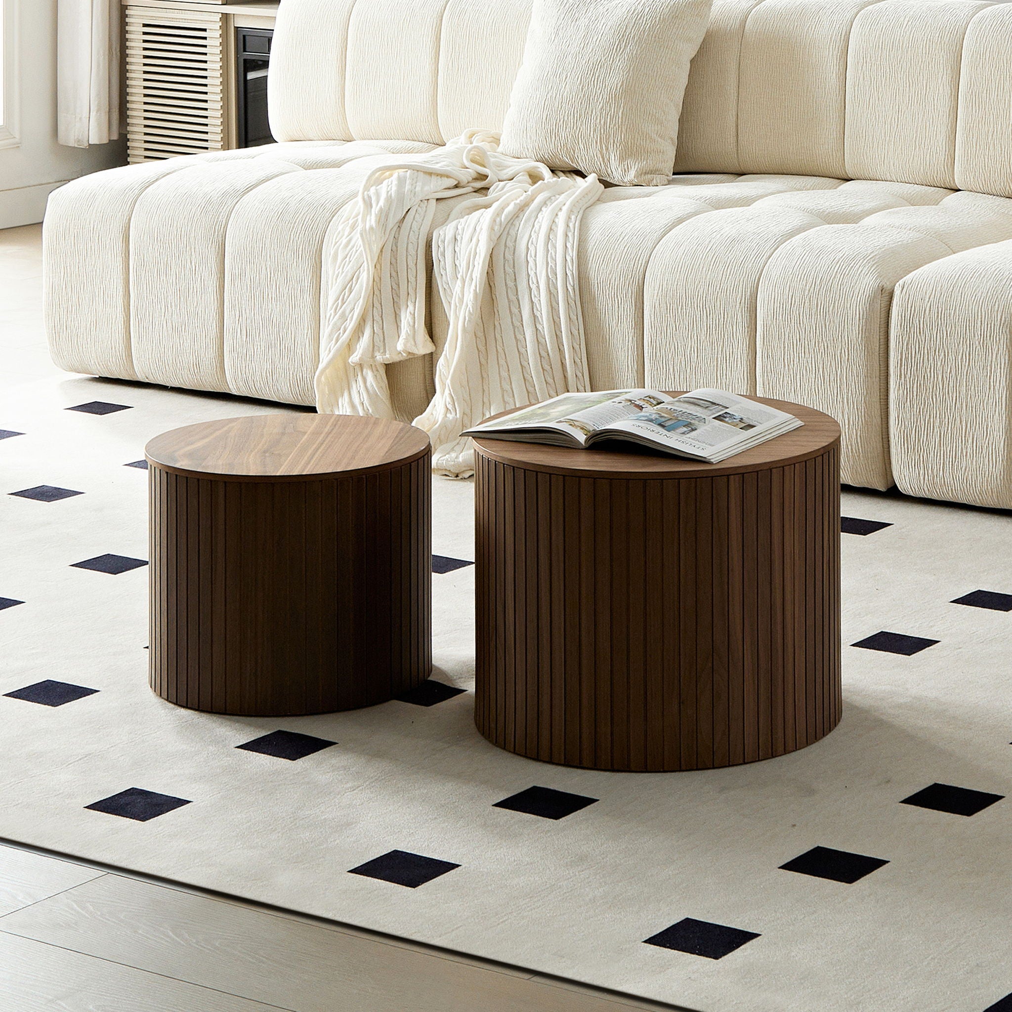 Handcrafted Nested Table Set, 2 Pieces