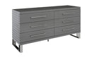 Modrest Splendor - Grey High Gloss Slatted Dresser