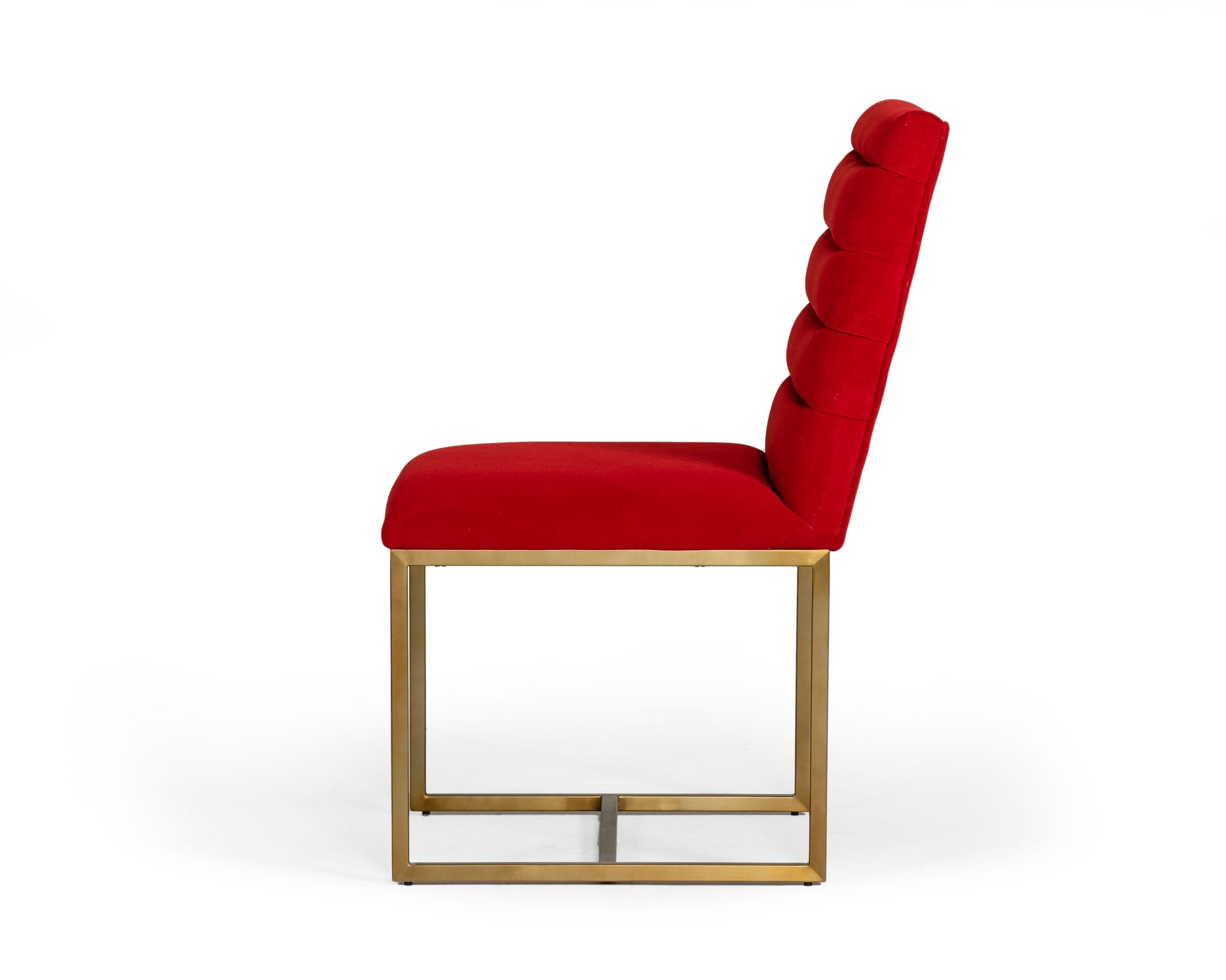 Modrest Barker - Modern Burnt Orange & Brush Gold Dining Chair (Set of 2)