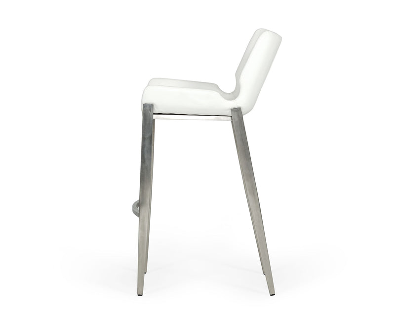Modrest Dave - Modern White Leatherette Bar Stool (Set of 2)