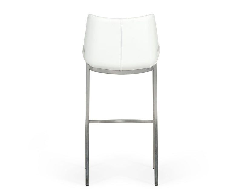 Modrest Dave - Modern White Leatherette Bar Stool (Set of 2)
