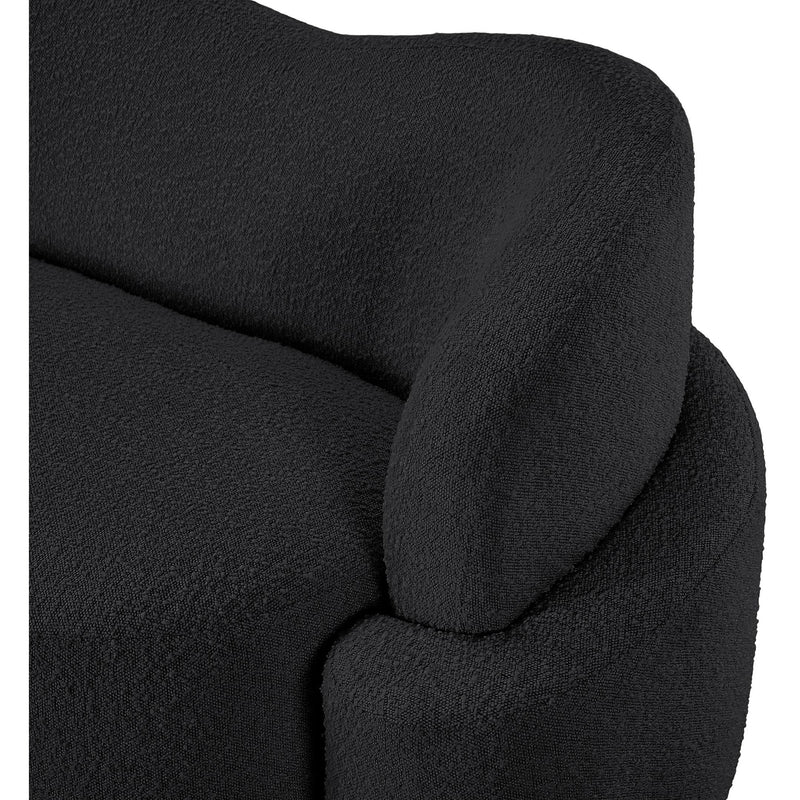 Meridian Principessa Black Boucle Fabric Loveseat IMAGE 10