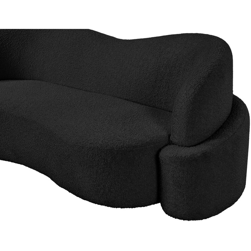 Meridian Principessa Black Boucle Fabric Loveseat IMAGE 11