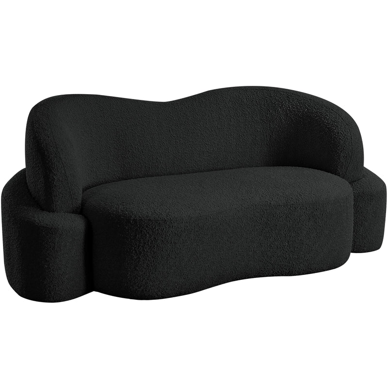 Meridian Principessa Black Boucle Fabric Loveseat IMAGE 17