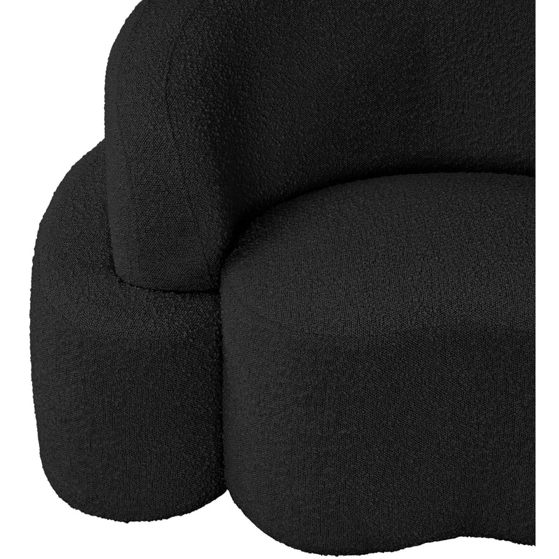 Meridian Principessa Black Boucle Fabric Loveseat IMAGE 8