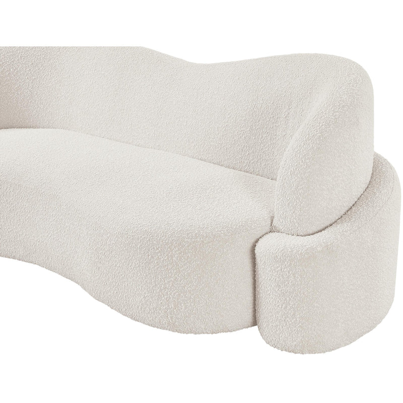 Meridian Principessa Cream Boucle Fabric Loveseat IMAGE 11