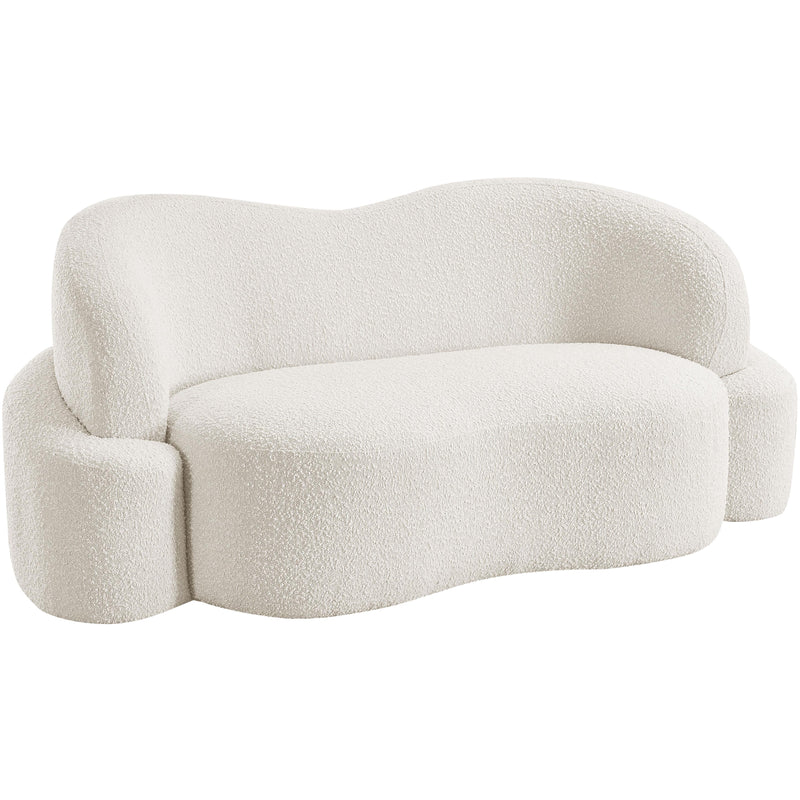 Meridian Principessa Cream Boucle Fabric Loveseat IMAGE 17