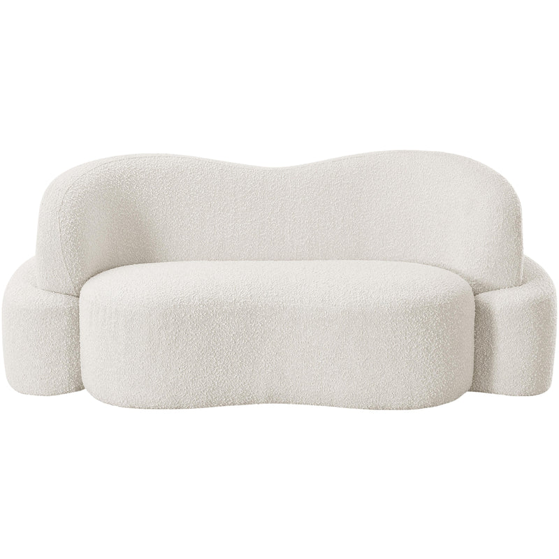 Meridian Principessa Cream Boucle Fabric Loveseat IMAGE 4