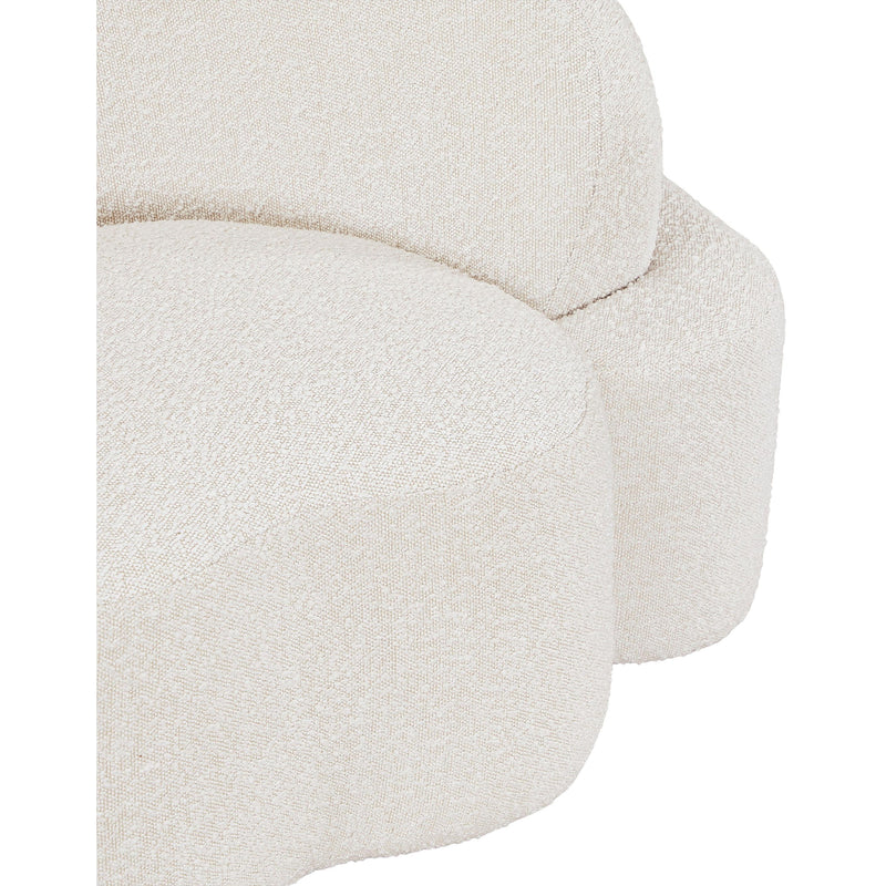 Meridian Principessa Cream Boucle Fabric Loveseat IMAGE 9