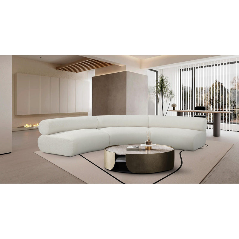 Meridian Bale Cream Chenille Fabric Modular Sofa IMAGE 2