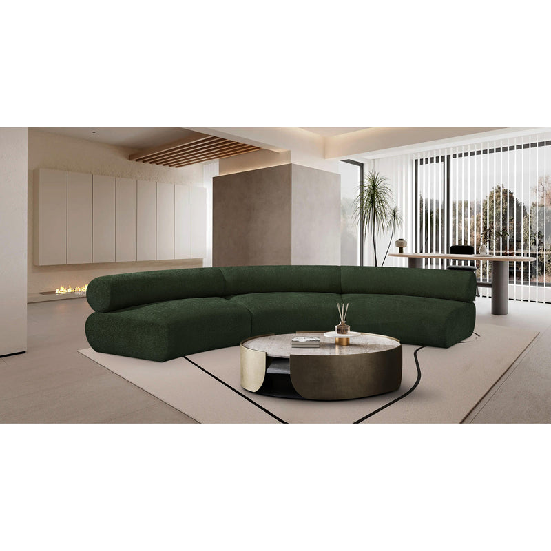 Meridian Bale Green Chenille Fabric Modular Sofa IMAGE 2