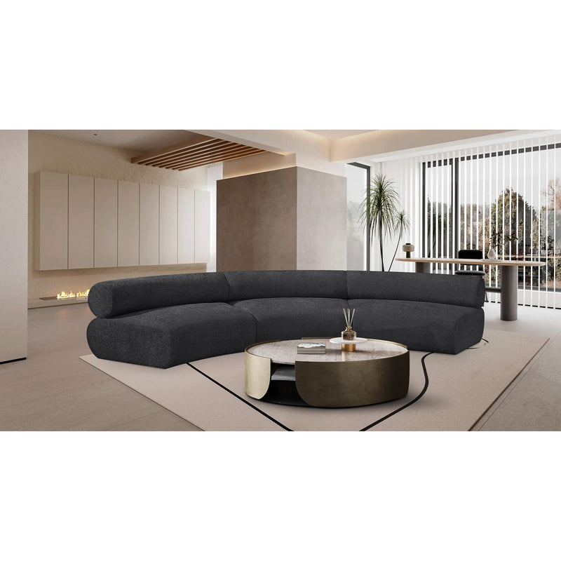 Meridian Bale Grey Chenille Fabric Modular Sofa IMAGE 2