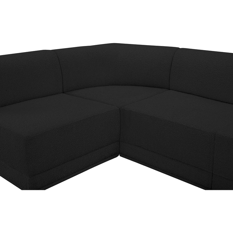 Meridian Ollie Black Boucle Fabric Modular Sectional IMAGE 12