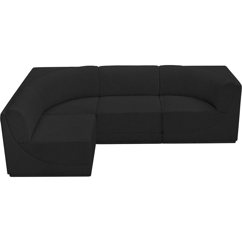 Meridian Ollie Black Boucle Fabric Modular Sectional IMAGE 5