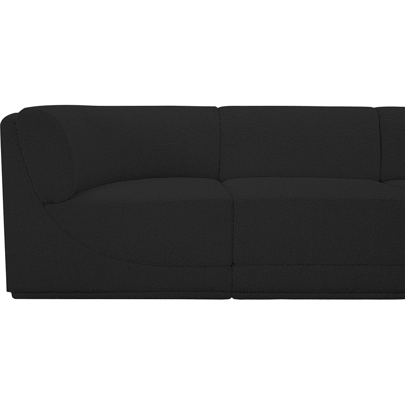 Meridian Ollie Black Boucle Fabric Modular Sectional IMAGE 8