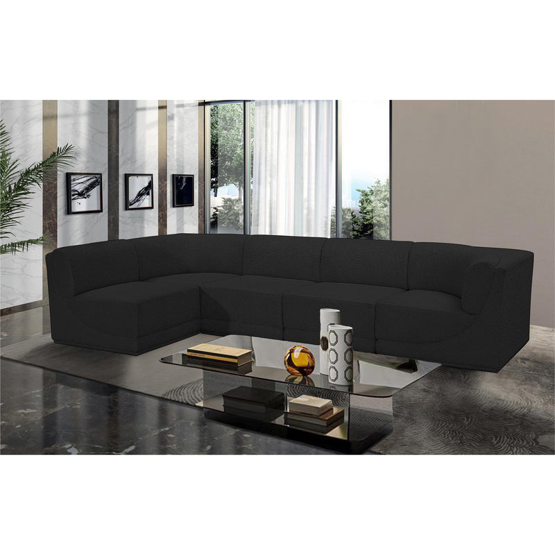 Meridian Ollie Black Boucle Fabric Modular Sectional IMAGE 2