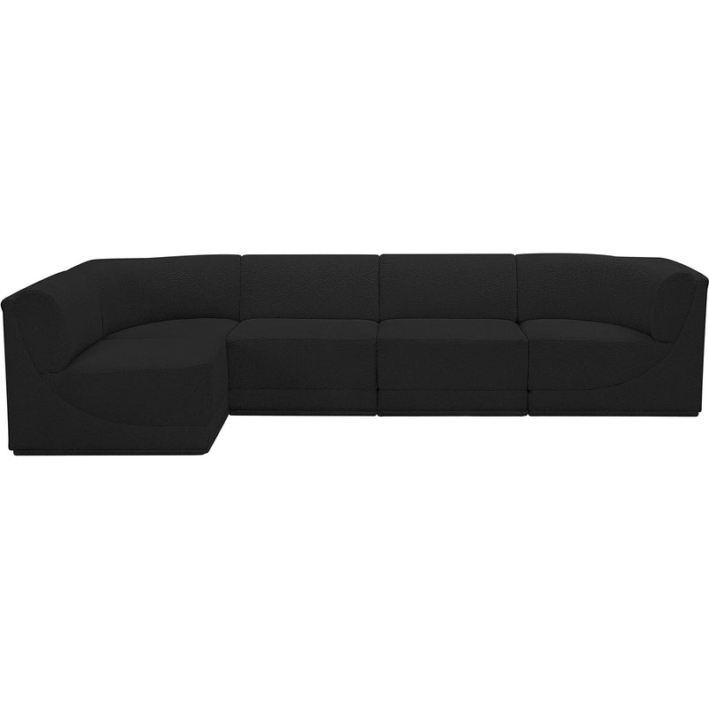 Meridian Ollie Black Boucle Fabric Modular Sectional IMAGE 5