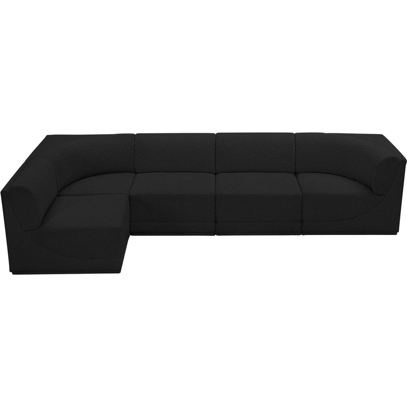 Meridian Ollie Black Boucle Fabric Modular Sectional IMAGE 6