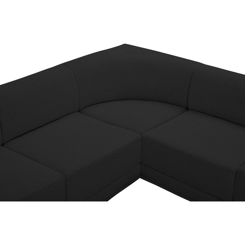 Meridian Ollie Black Boucle Fabric Modular Sectional IMAGE 10