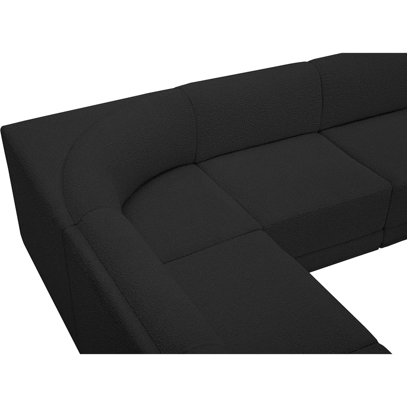 Meridian Ollie Black Boucle Fabric Modular Sectional IMAGE 11