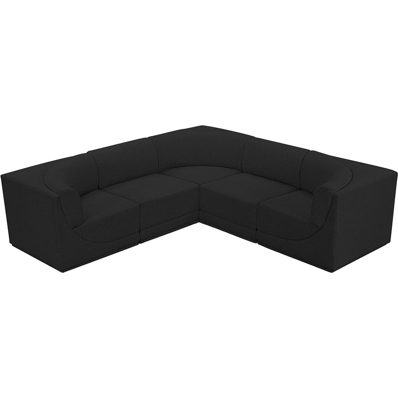 Meridian Ollie Black Boucle Fabric Modular Sectional IMAGE 5