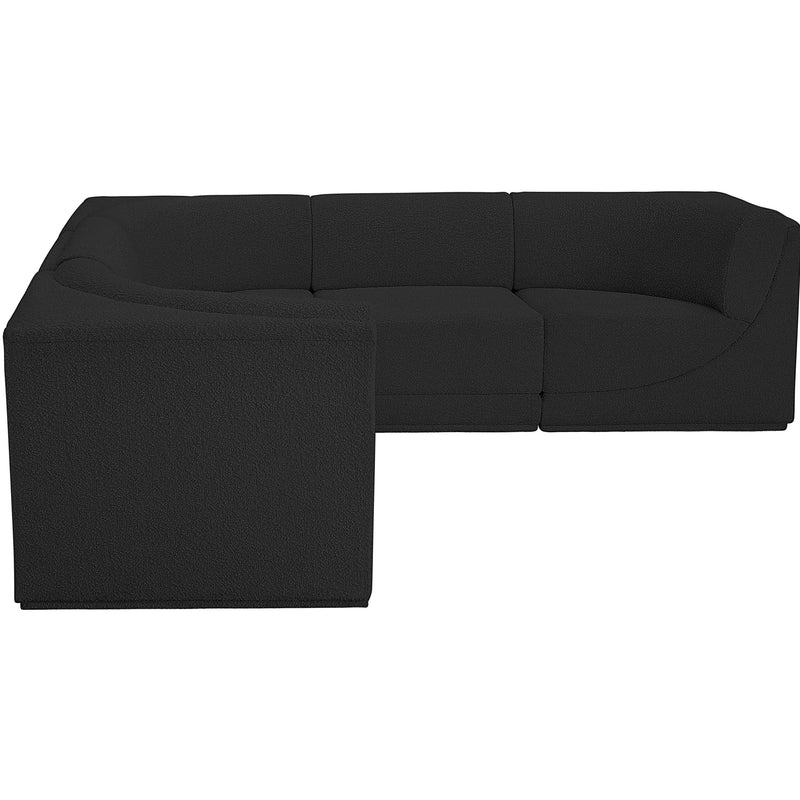 Meridian Ollie Black Boucle Fabric Modular Sectional IMAGE 6