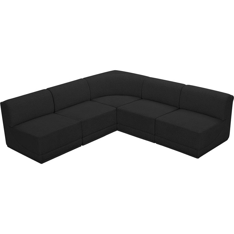 Meridian Ollie Black Boucle Fabric Modular Sectional IMAGE 5