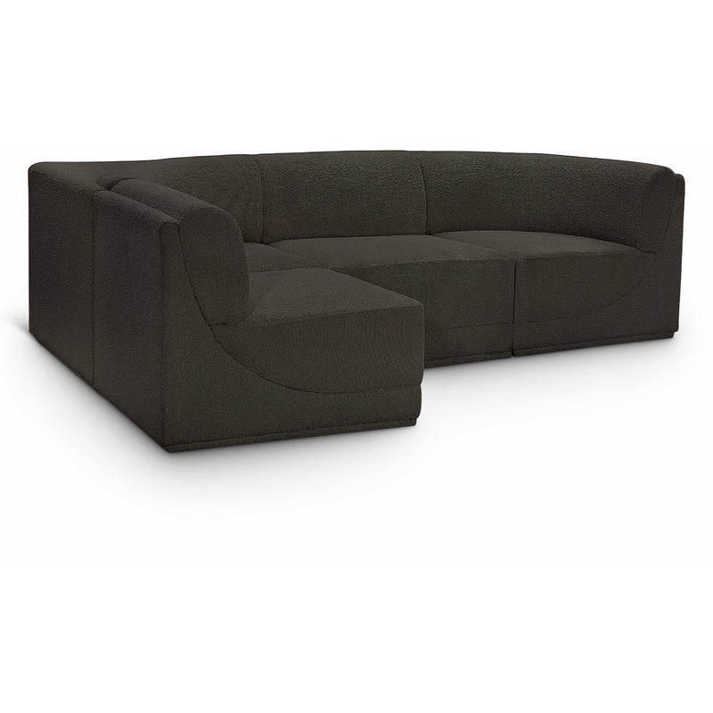 Meridian Ollie Brown Boucle Fabric Modular Sectional IMAGE 1