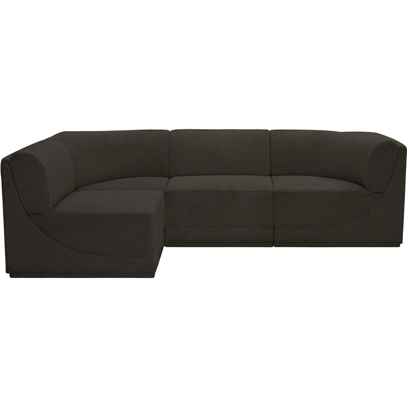 Meridian Ollie Brown Boucle Fabric Modular Sectional IMAGE 4