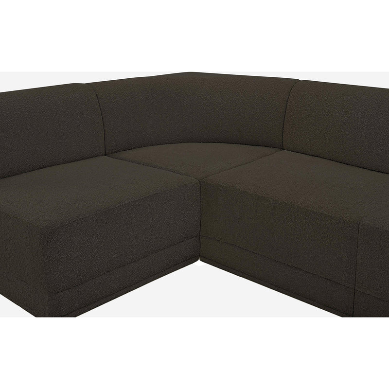 Meridian Ollie Brown Boucle Fabric Modular Sectional IMAGE 13