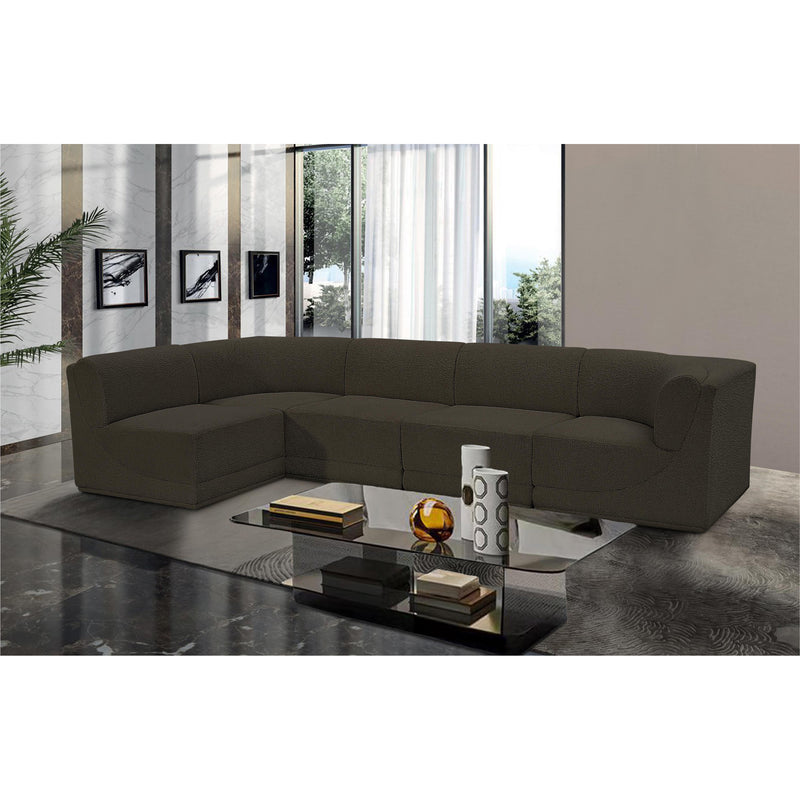 Meridian Ollie Brown Boucle Fabric Modular Sectional IMAGE 2