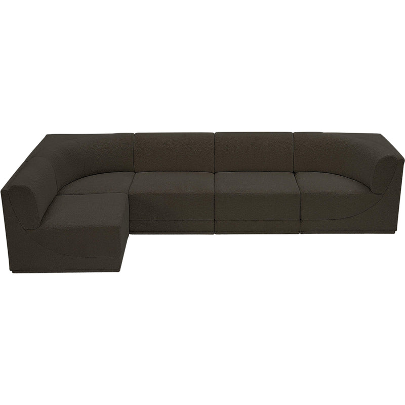 Meridian Ollie Brown Boucle Fabric Modular Sectional IMAGE 6