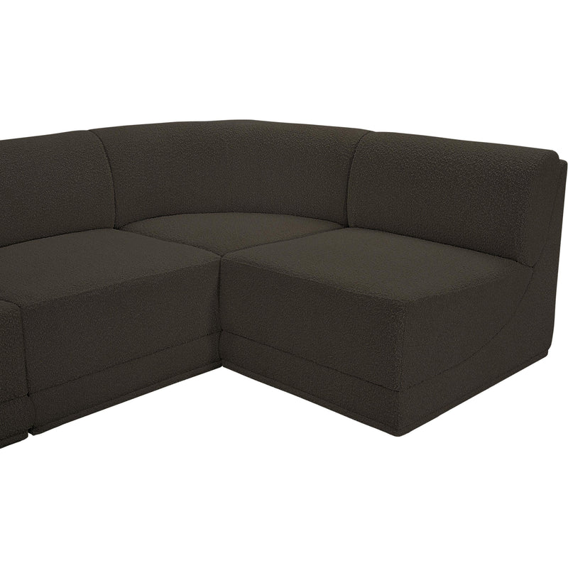 Meridian Ollie Brown Boucle Fabric Modular Sectional IMAGE 8