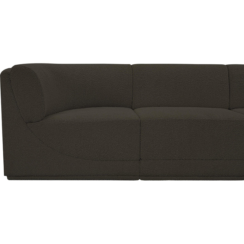 Meridian Ollie Brown Boucle Fabric Modular Sectional IMAGE 9